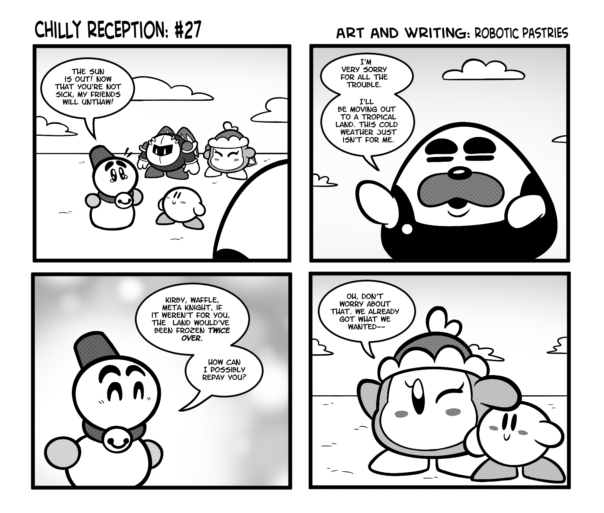 Comic Process- Kirby: Chilly Reception – Robotic Pastries